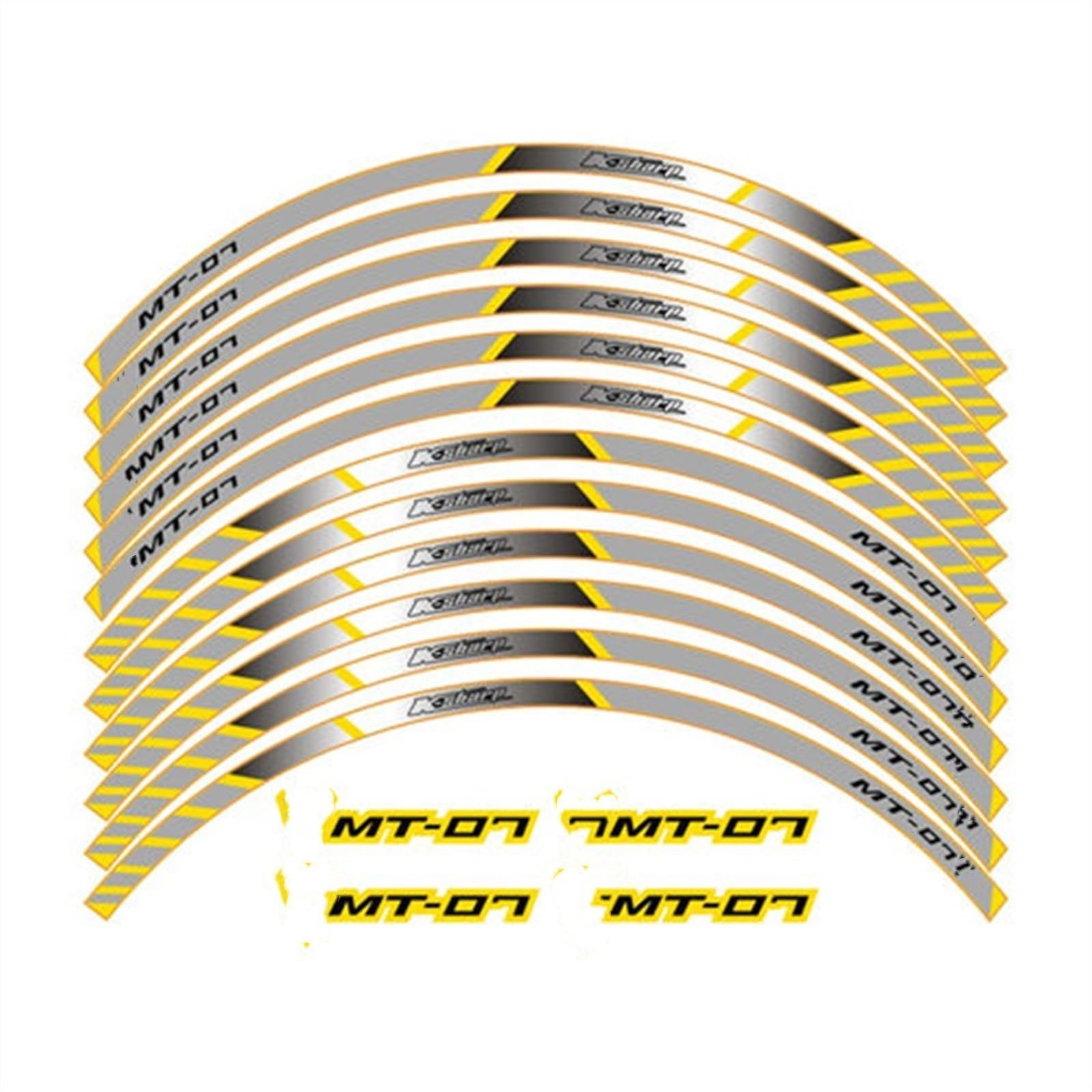 Motorcycles Reflective Sticker Wheel Stickers for Yamaha Tracer 700 900 850 MT07 MT09 MT-07 MT-09(Color5)