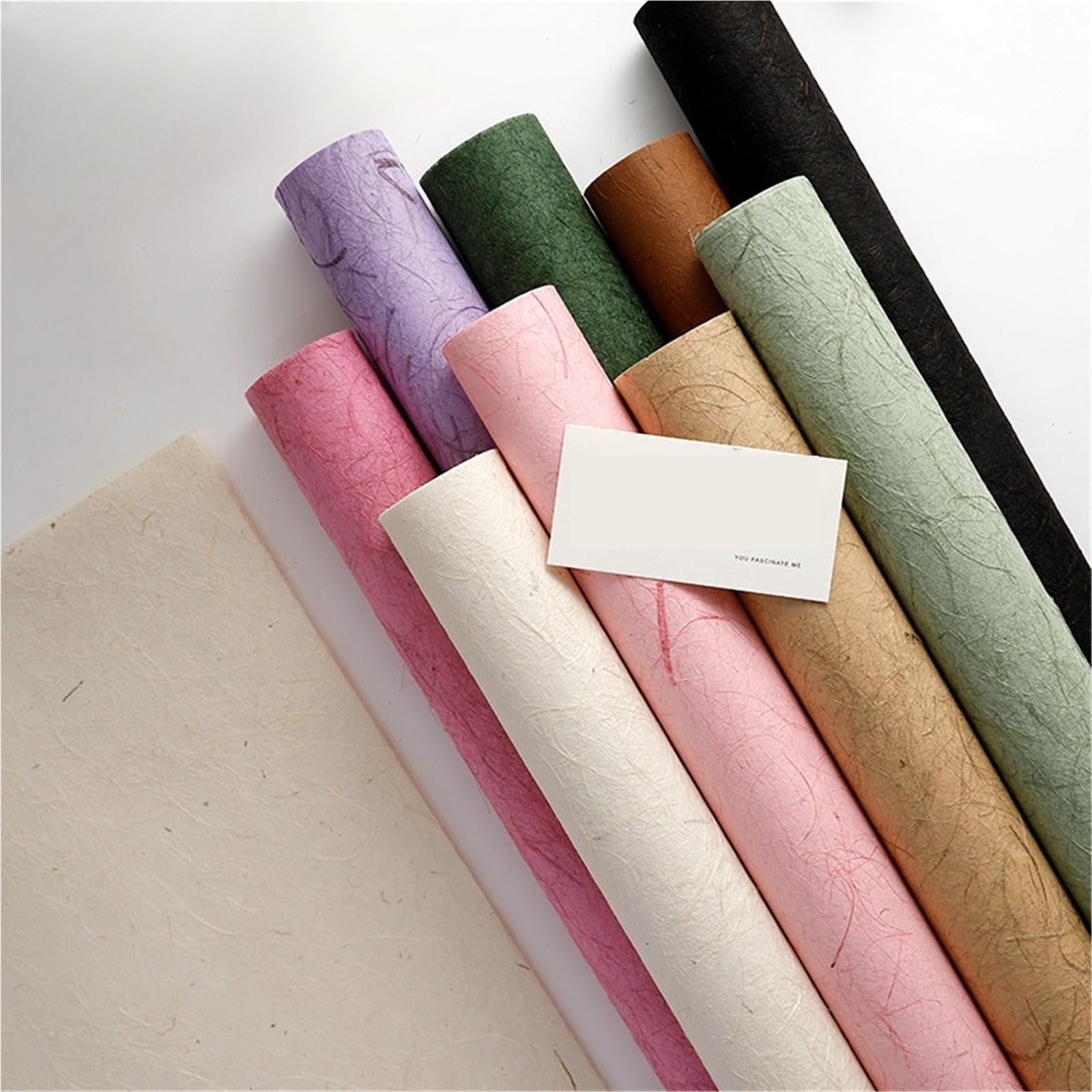 Geschenkpapier 5 Stück 50 x 70 cm Retro handgerissenes Hanfpapier Faserpapier Blumenstrauß Verpackung DIY aus leichtem Handpapier Blumenmaterialien(Light brown)