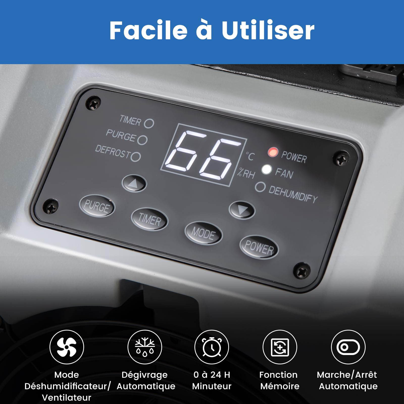 GOPLUS Déshumidificateur d'air 85 L/jour, 350m³/h, Déshumidificateur Professionnel avec Dégivrage Automatique, Minuterie 24H, Tuyau de drainage & Pompe, pour Commerciale ou Industrielle (Noir)