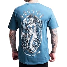Sullen Men's Sea Spoils Dark Waters Capsule Tattoo Lifestyle Graphic Premium Cotton Short Sleeve Tee Blue
