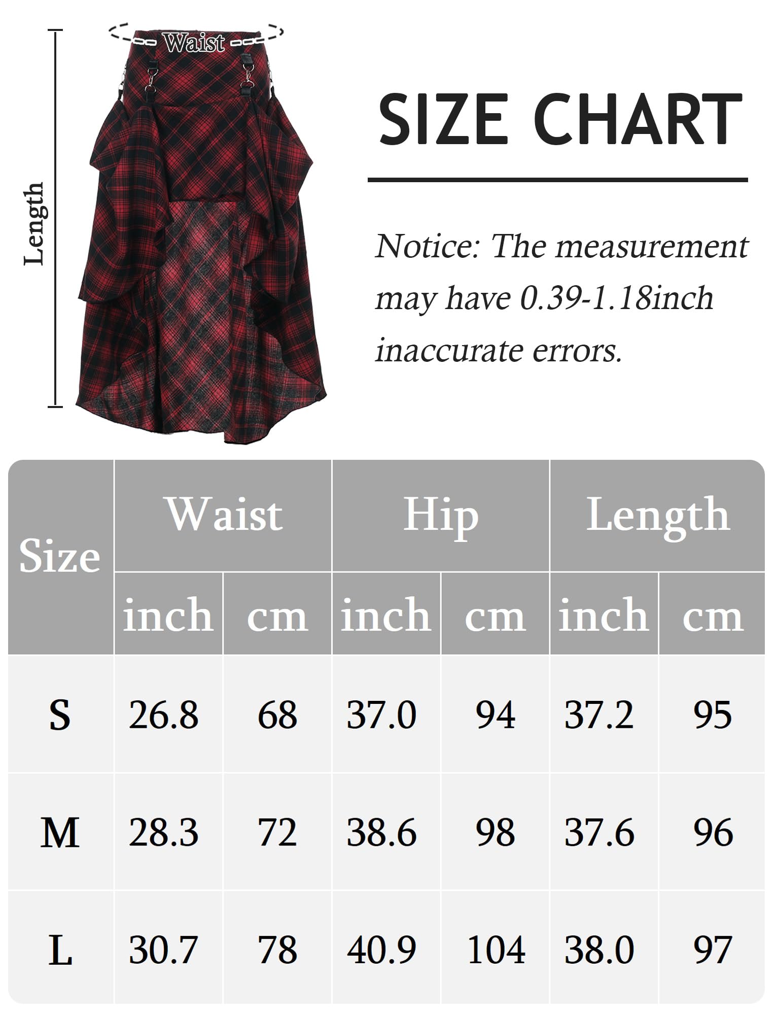 Jupe Courte/Longue à Carreaux pour Femme Fille Jupe Ecossaise Taille Haute Gothique Jupes Évasée Harajuku Patineuse Tennis Kilt Mini Jupes Écolière Basique Vintage S-L