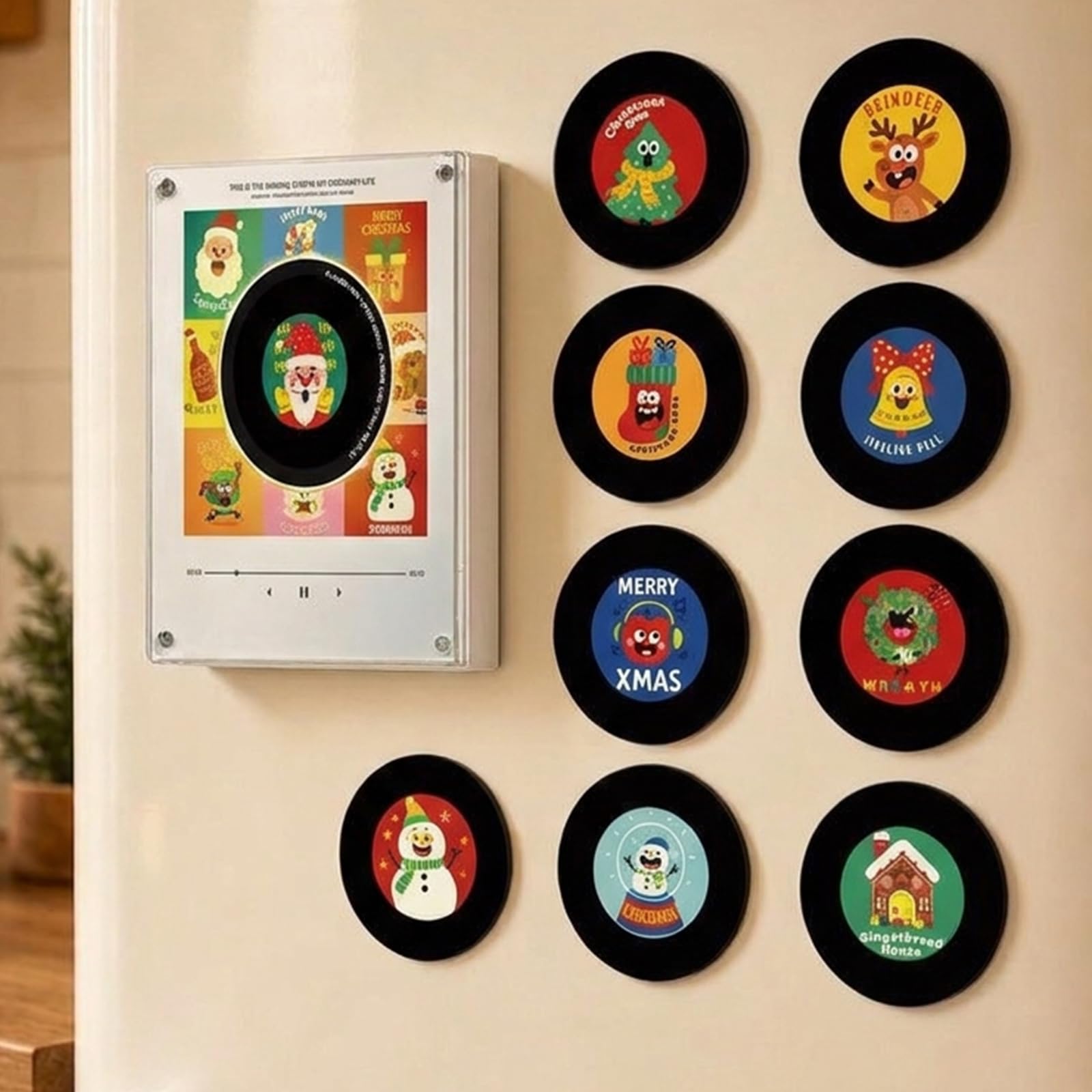 Christmas Vinyl Player Frigorifero Record NFC Magnetic Music Box Set