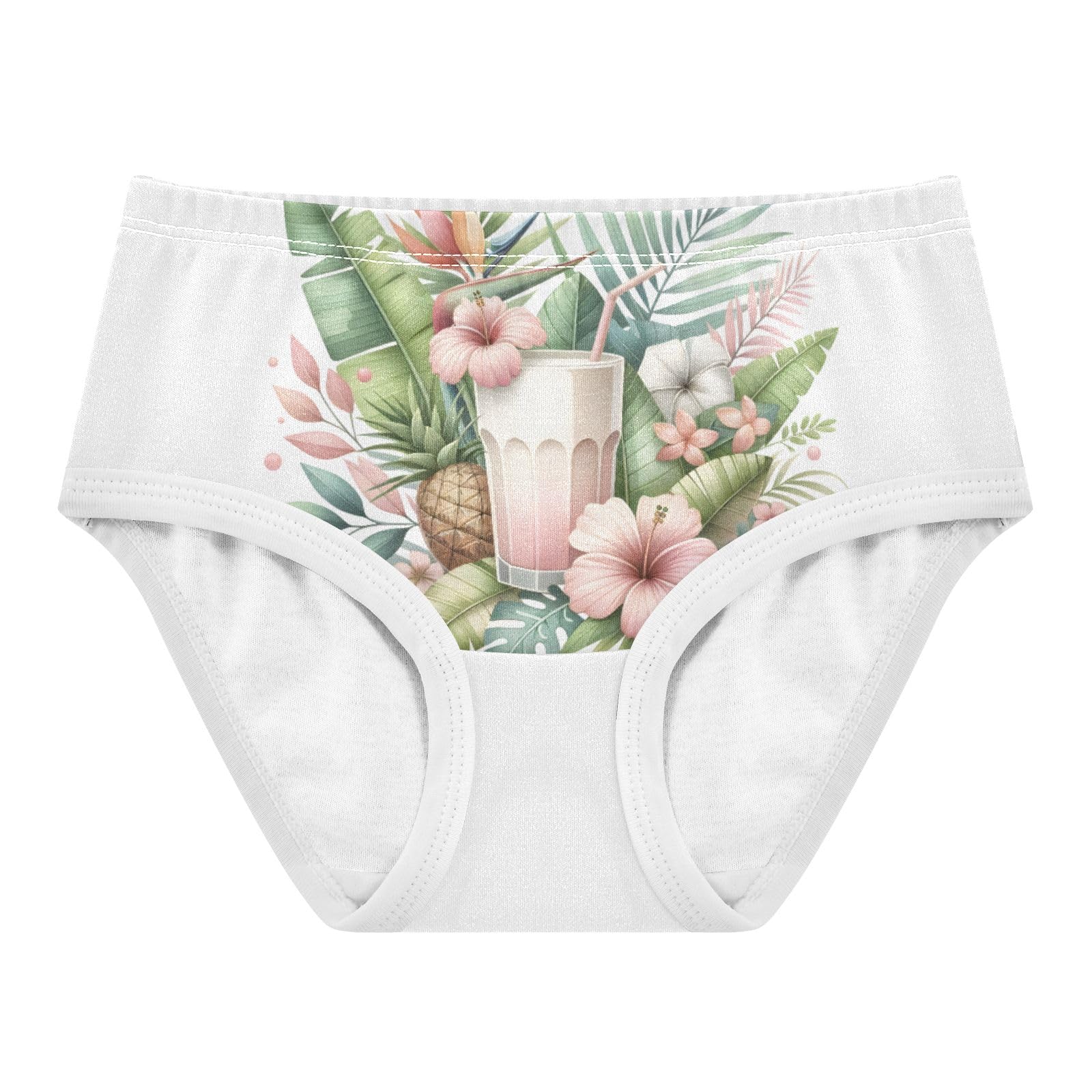 ALAZA Toddler Girls Cotton Hipster Underwear Soft Tropical Drink 2 Pack 2T