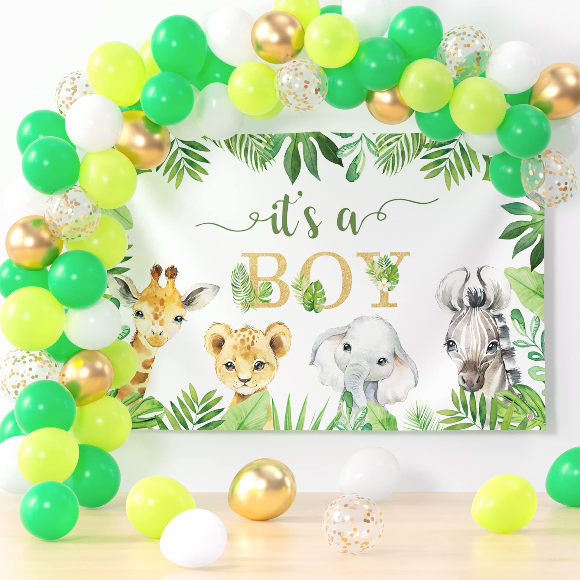 Safari Baby Shower Decorations For Boy Jungle Animal Theme Baby - Main Image