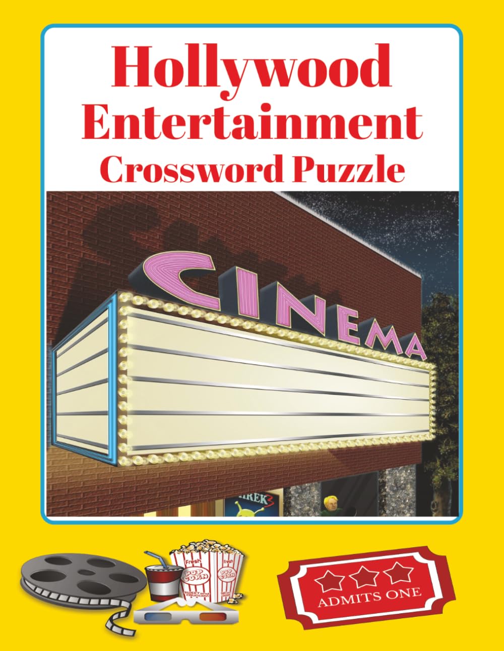 Hollywood Entertainment Crossword Puzzles: People Celebrity Puzzler Superstars Crosswords | movie stars crossword puzzles | 122 pages | 8.5 x 11 ... | crosswords for seniors, adults or teens