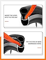 Vista 2 de Palancas de neumáticos de bicicleta Palancas de neumáticos ultra fuertes y cucharas de neumáticos de acero inoxidable, herramienta de extracción