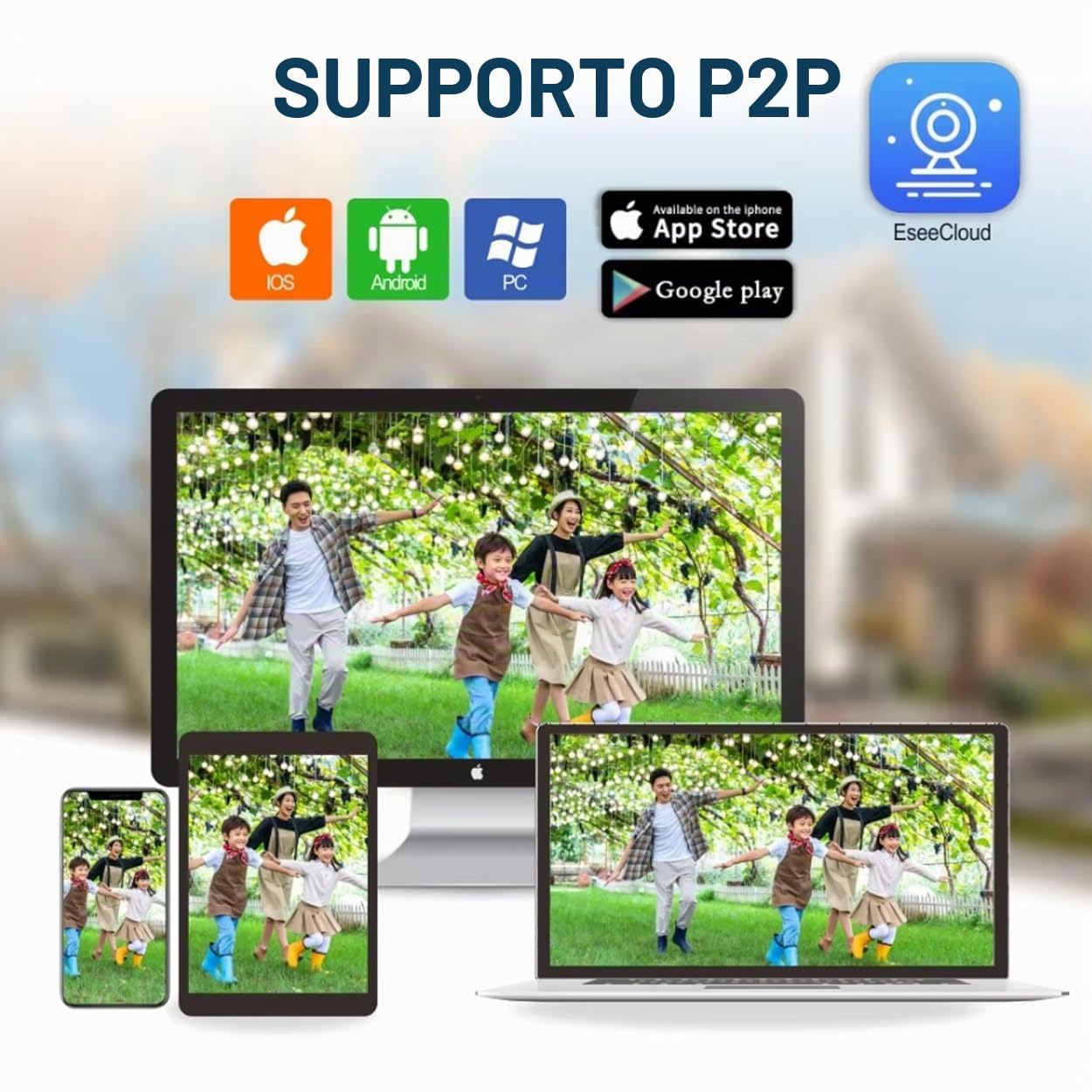 AKAVIG 8CH 4MP HD Kit Telecamera PTZ di Sicurezza Wifi Wireless Solare con 8 Telecamere a Doppia Lente, Sistema NVR di Sorveglianza Energia Solare Esterna con Audio Bidirezionale, Telecomando