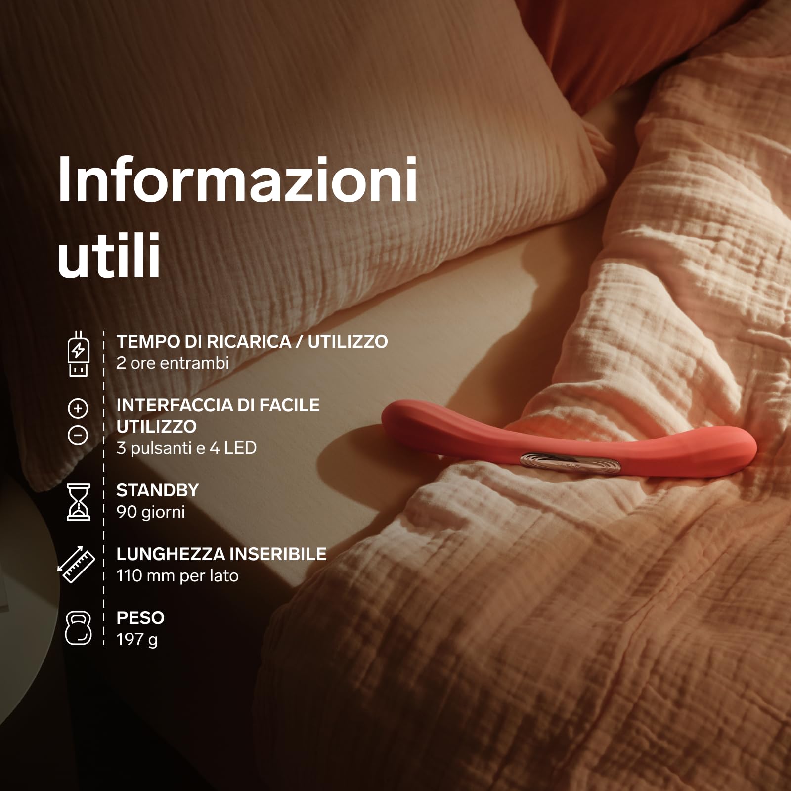 LELO BOOMERANG Vibratore a Doppia Estremità per Coppie con App Bluetooth e 10 Modalità di Piacere, Vibratore Doppia Penetrazione, Cerise