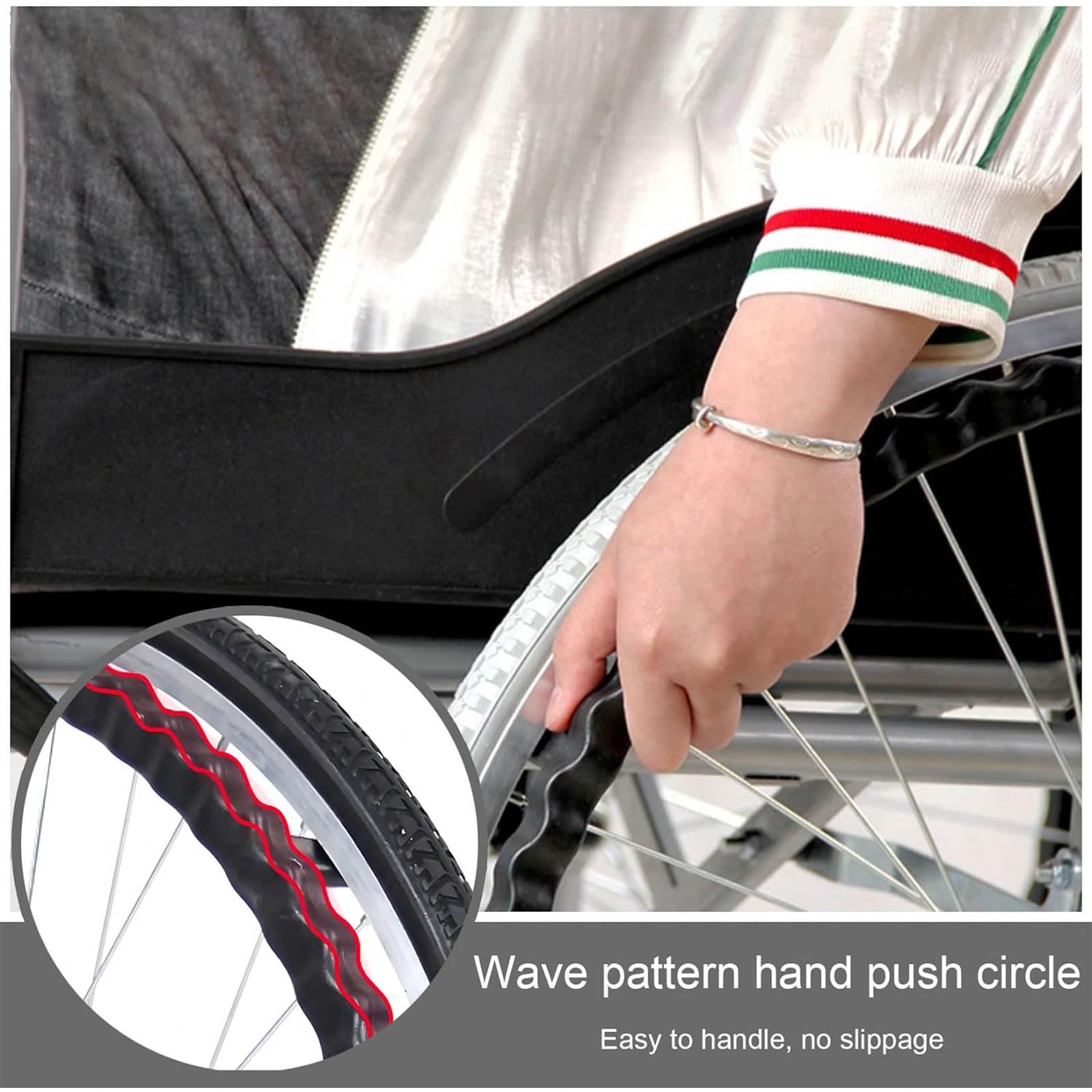 RollstuhlräDer Ersatz Hinten 24 Zoll 2er-Set, Pannensicher Solider Rollstuhl Hinterrad, Aluminiumlegierung Speichennabe ErsatzräDer FüR RollstüHle, Rollstuhlrolle,Grau,24in