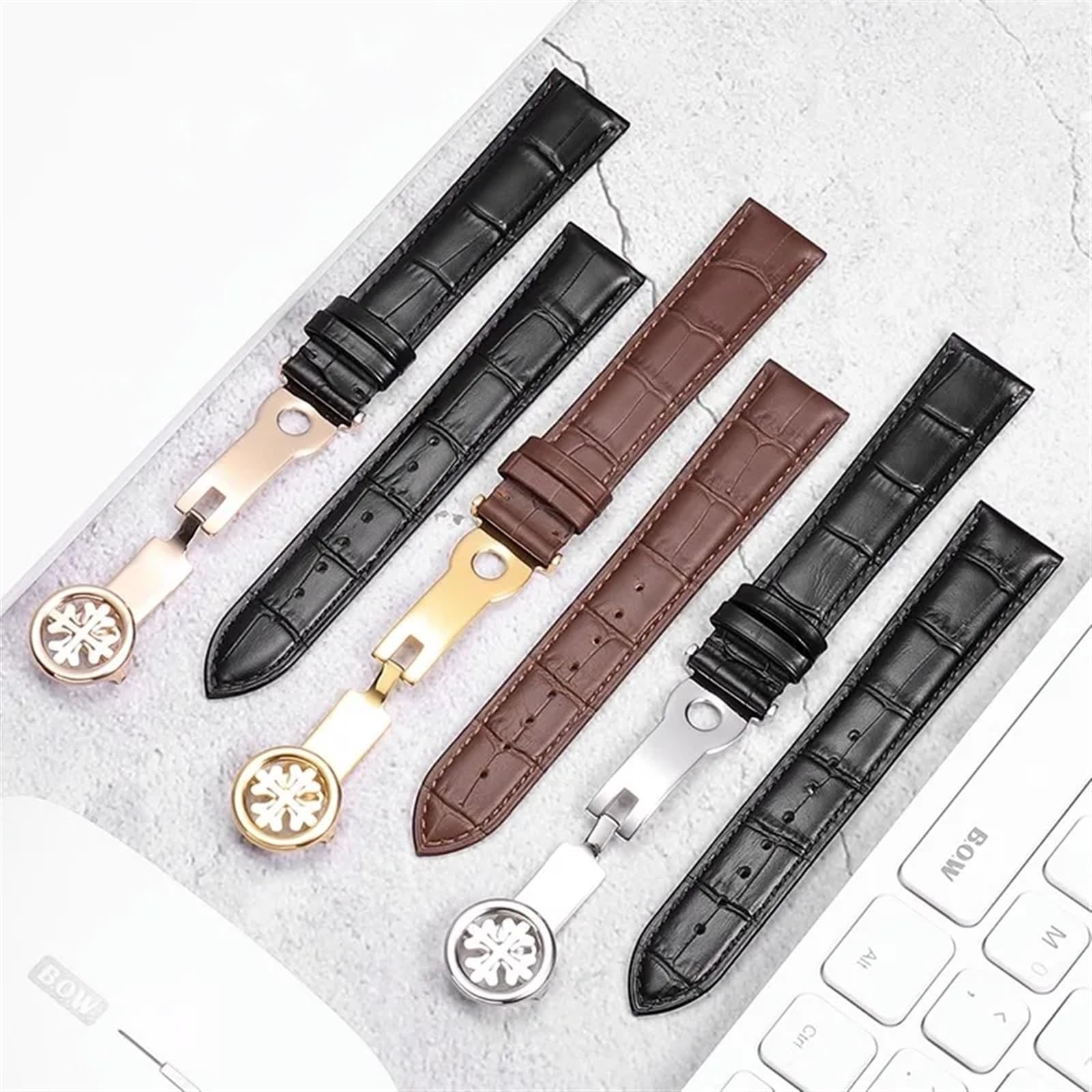 Pasek do zegarka z prawdziwej skóry do PP Patek Philippe granat 5167Ax 20mm 21mm 22mm bransoletka męska damska łańcuszek do zegarka