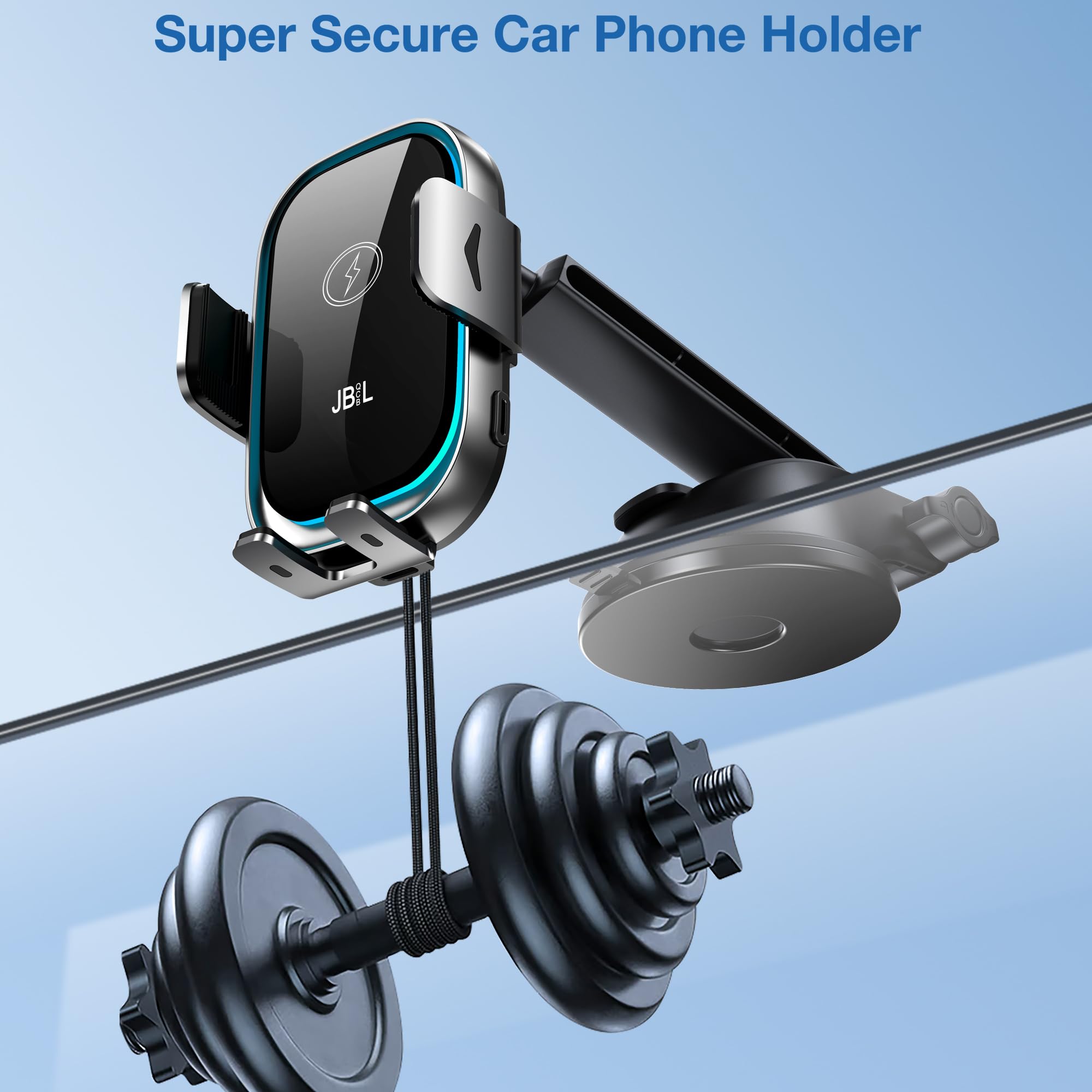 Cargador inalámbrico para coche, 3 en 1, soporte para teléfono de coche, cargador de coche, montaje para parabrisas, salpicadero, ventilación de aire, soporte de teléfono celular de carga rápida con