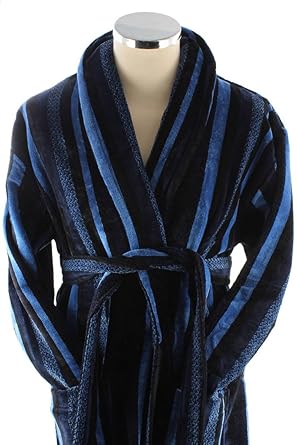 Navy velour dressing gown Clearance