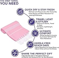 Vista 52 de Oversized Turkish Beach Towel 38’’x71’’ - Set of 2 100% Turkish Cotton Lightweight Sand Free Quick Dry Pool Towels Extra Large Bath Towels for