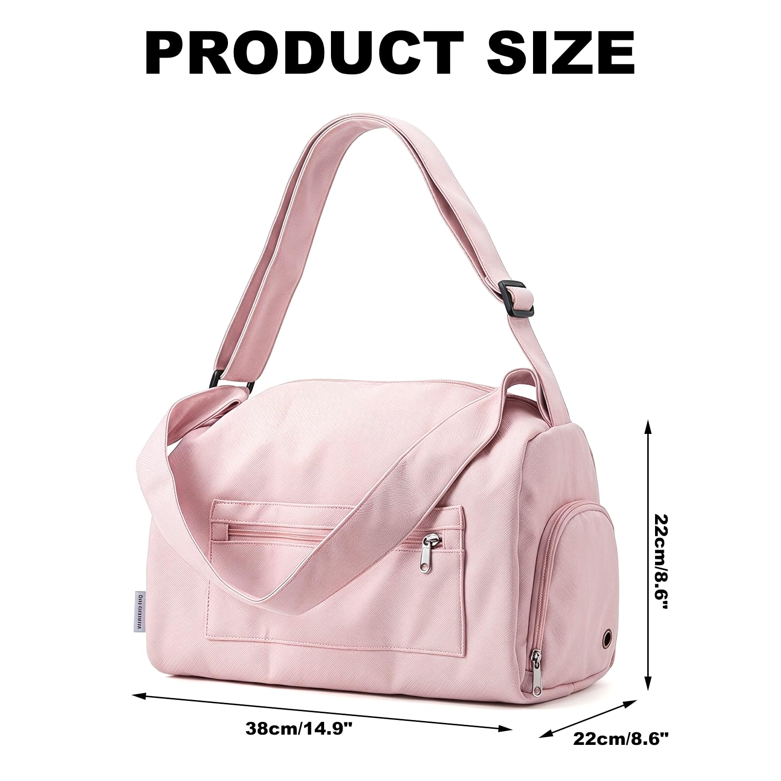 Borsa Da Palestra Donna Impermeabile Con Scomparto Scarpe - Borsone Sportivo In Nylon 40x22x22cm Per Fitness, Nuoto, Viaggio E Weekend (Rosa)