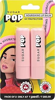SUGAR POP Nourishing Lip Balm Pack of 2 | Shea-Butter & Avocado Oil Infused | Moisturizing & Hydrating | Intense Care | 9 gm - Cherry and Strawberry (Blister Duo)