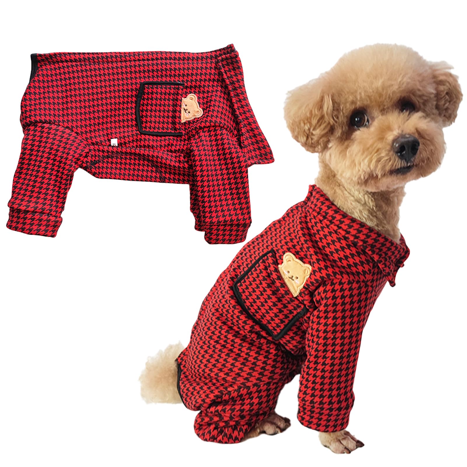 Amazon | KUVEELA PET 犬猫の服 秋冬服 中小型犬 猫 術後服 術後ウェア