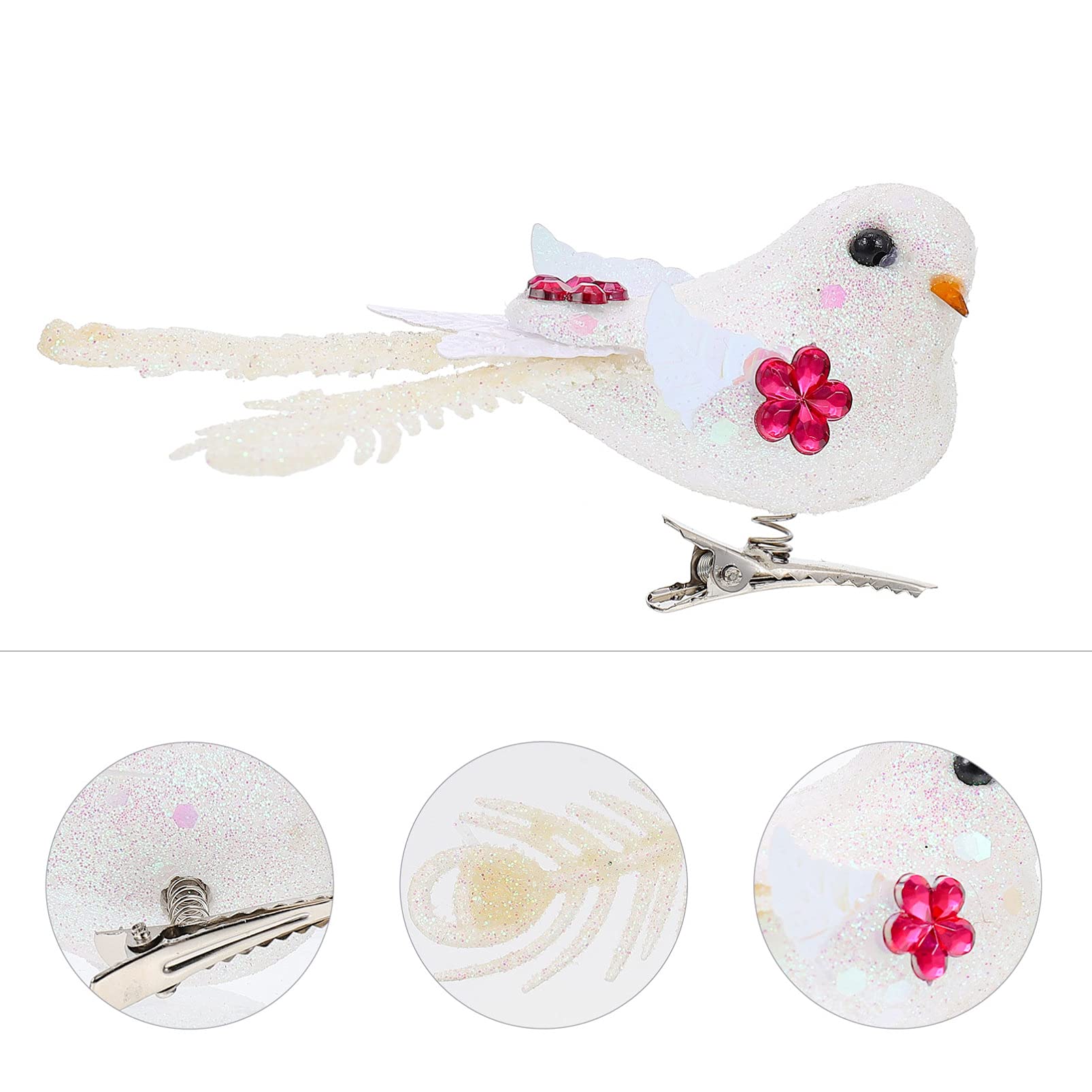 NUOBESTY 24pezzi Uccelli Artificiali Per Decorazioni Natalizie Uccelli Realistici Per Albero Di Natale e Decorazioni Per Ufficio Facili Da Appendere e Conservare Per Feste e