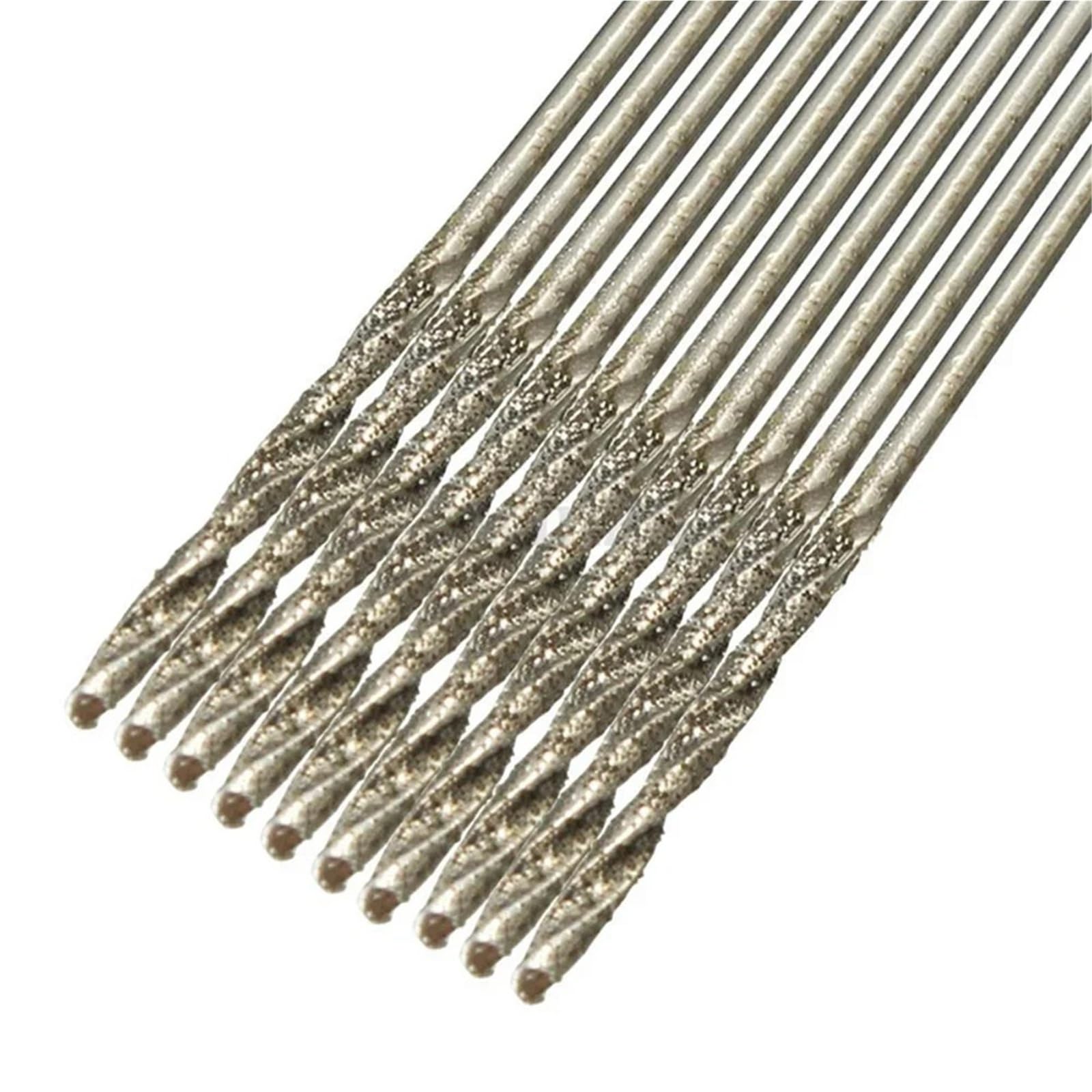 10Pcs 0.8-3mm Diamond Coated Twist Drill Bit Set HSS Tipped Solid Bits Drill 10Pcs(3mm-10pcs)