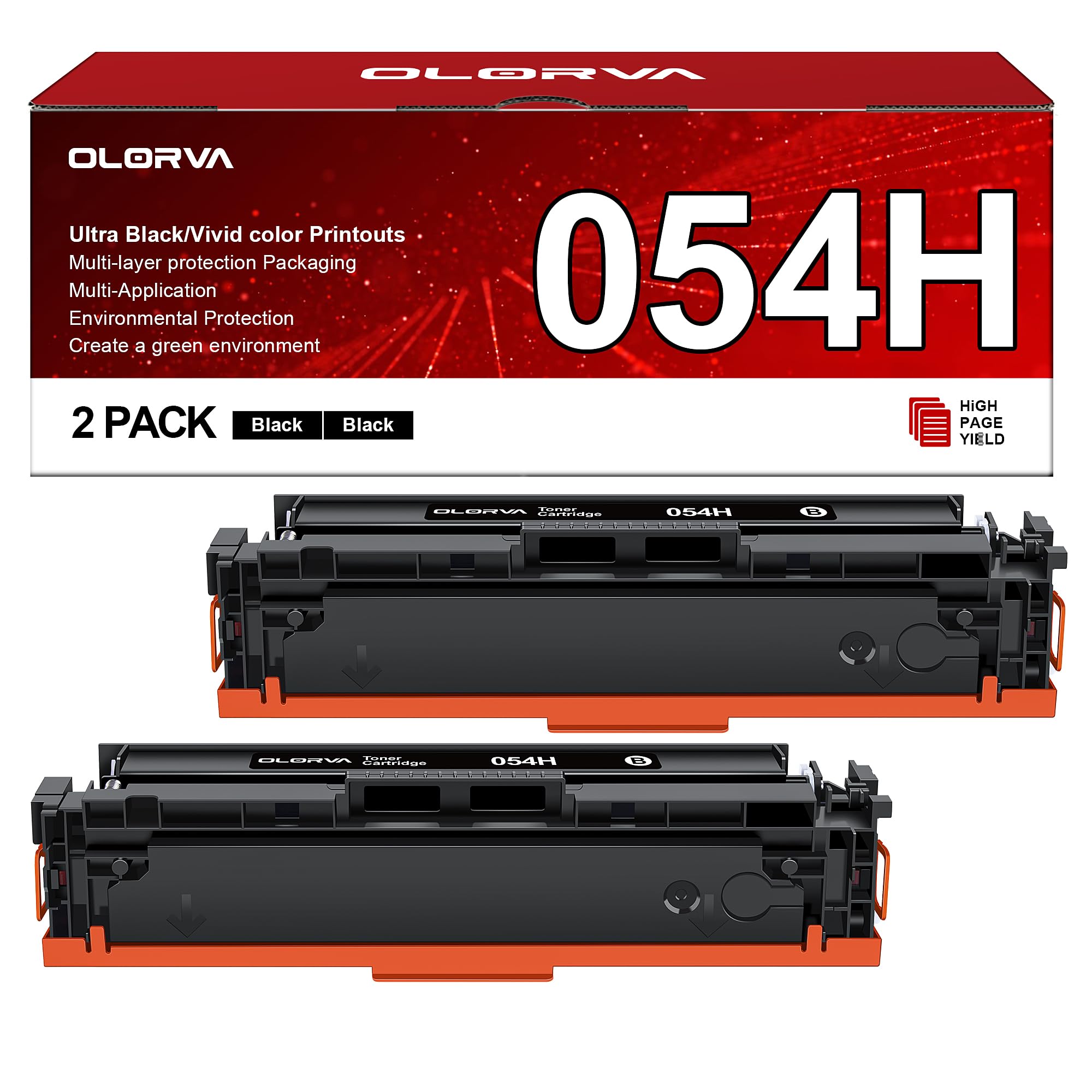 054H Toner Cartridge Set 2 Black 054 | Replacement for Canon 054H Toner, Compatible with Canon Color imageCLASS MF642Cdw Toner Cartridges, MF644Cdw, MF641Cdw, MF644Cdw, LBP622Cdw Laser Printer 2 Pack