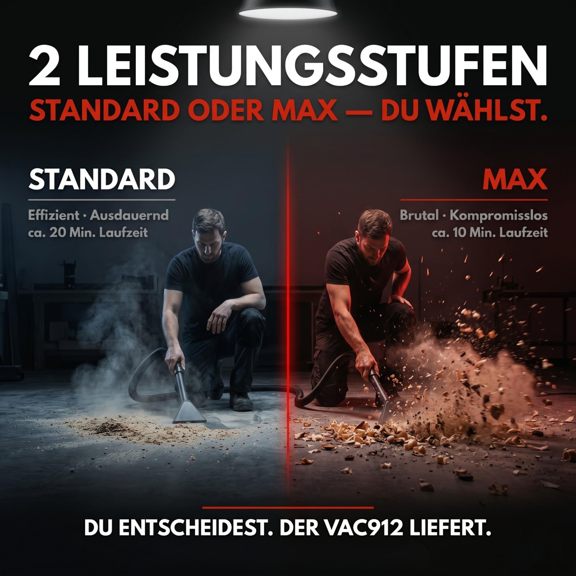 STAHLMANN VAC912 Akku-Nass-/Trockensauger 18V kabellos 16 Liter HEPA-Filter | inkl. Akku, Brushless, 3,5m Schlauch, kompatibel mit Makita LXT Akkus, Werkstattsauger, Akkusauger, Baustelle, Heimwerker Pro