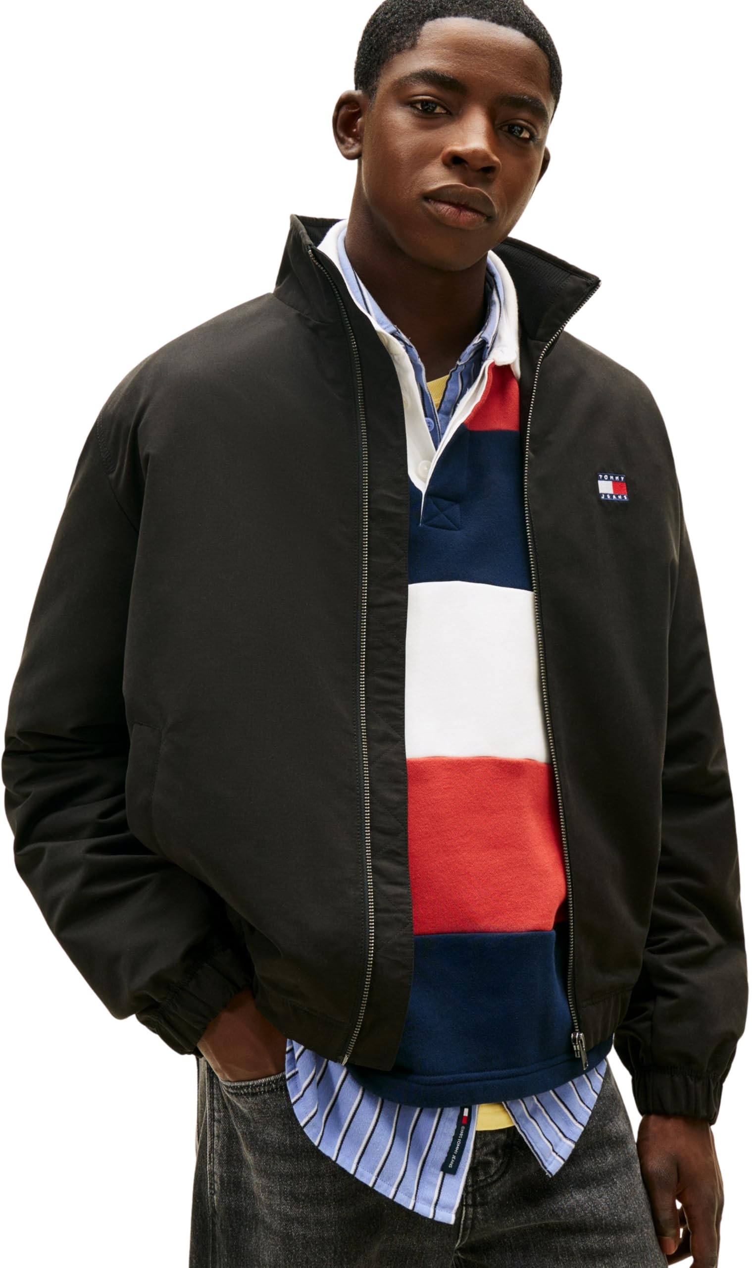 Tommy Jeans Men's TJM Essential Jacket Ext Dm0Dm22720, Black (Black), M