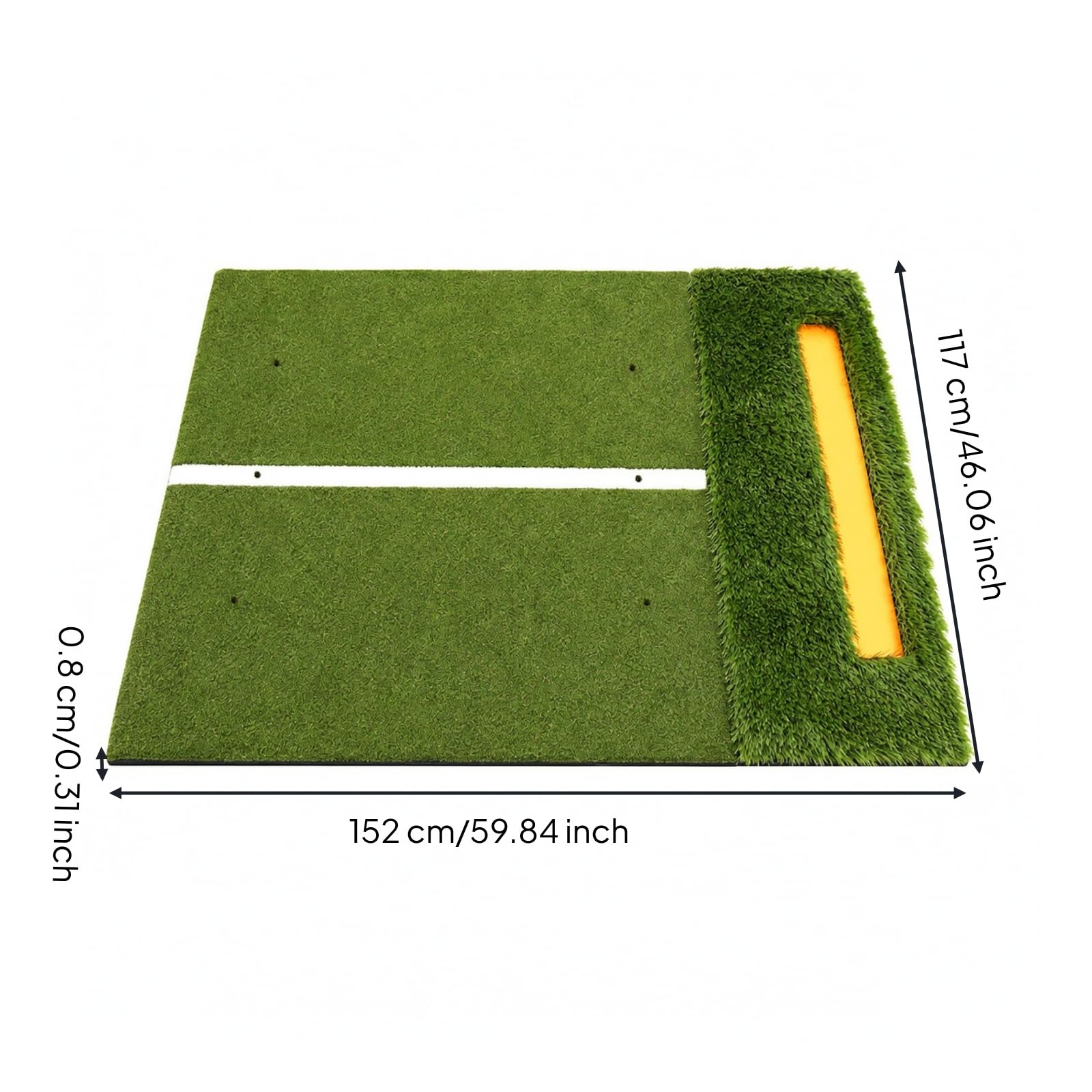 perfeclan Alfombra Golpeo Golf Doble Césped Acolchada Entrenamiento Golf con Base EVA para