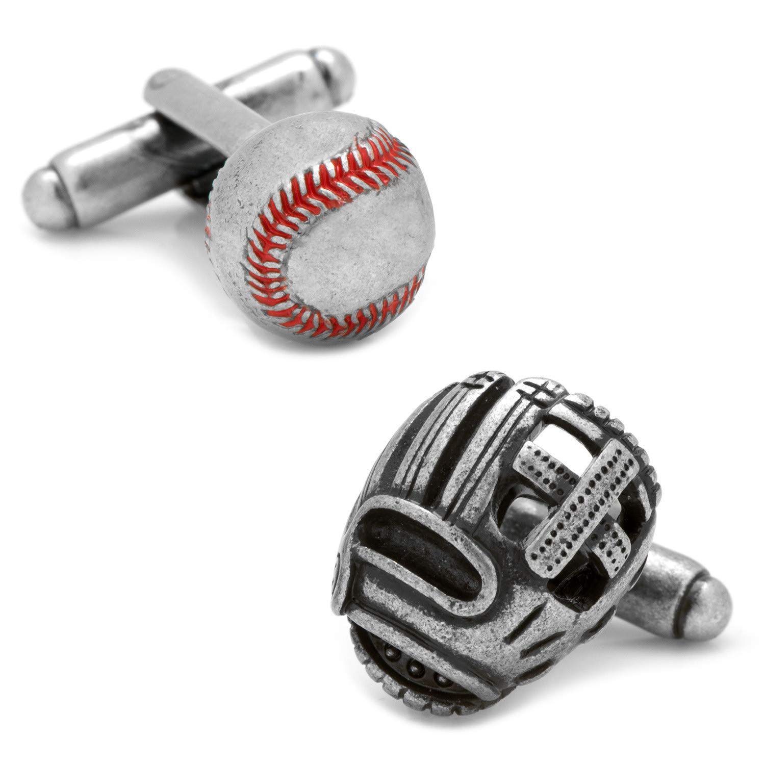 Cufflinks Inc.Cufflinks, Inc. Baseball and Glove Antique Silver Cufflinks