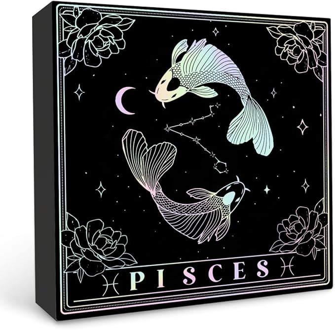 Pisces Gifts For Women, Zodiac Gifts For Women, Pisces Gifts, Wooden Box Sign with Pisces Signs, Astrology Gifts For Women Friend Bestie, Birthday Zodiac Gifts, Horoscope Spiritual Gifts