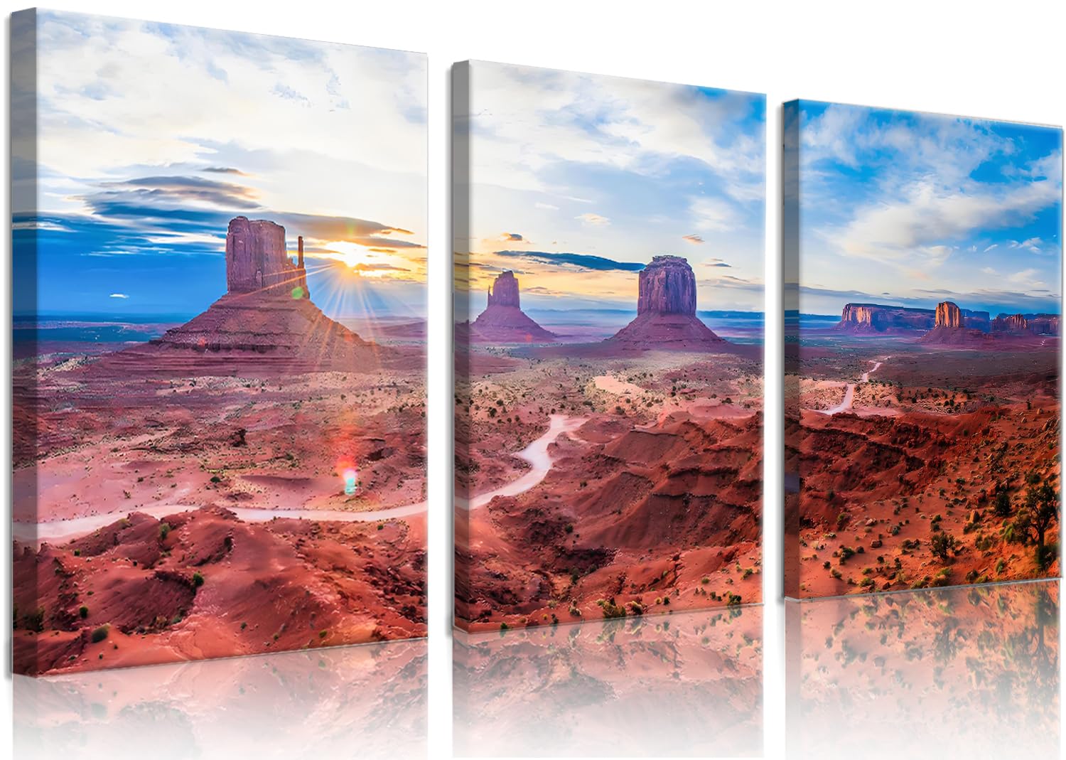 Tableau Toile Monument Valley Utah - Paysage Désert Américain - Encadré Prêt à Accrocher