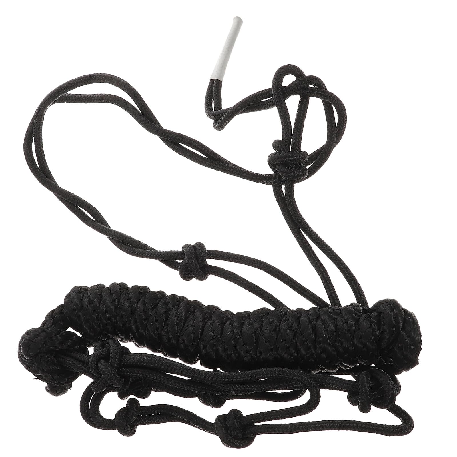 Cabestro para caballos negro de poliéster con cuerda trenzada flexible 8