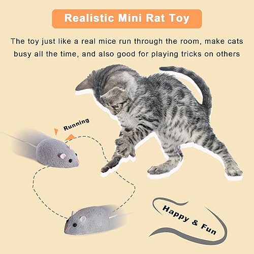 Miniatura 2 de Giveme5 - Mini juguete de broma de ratón falso con control remoto con controlador de queso, animal de peluche realista, juguete interactivo para