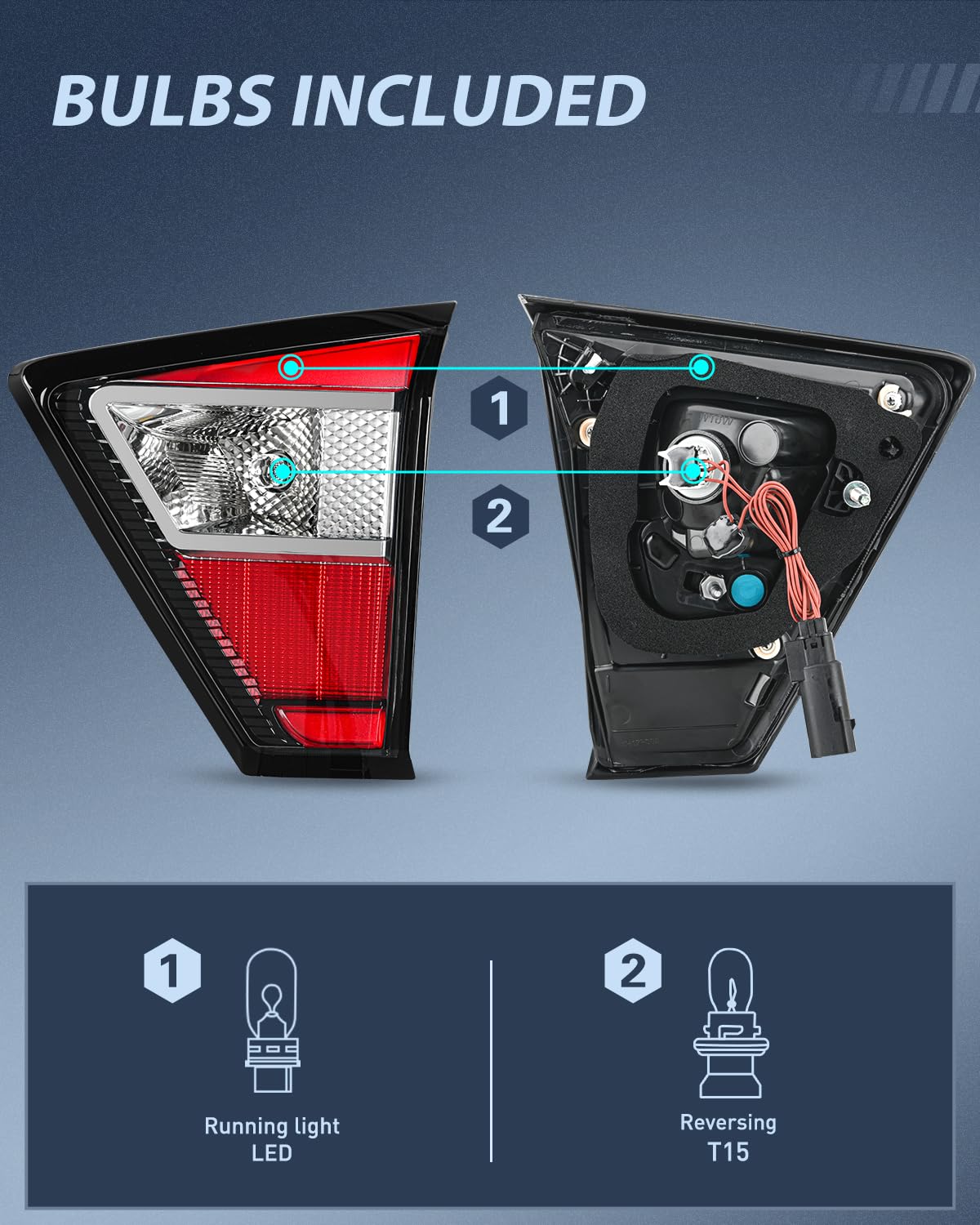 Par De Luces Traseras Interiores Halógenas Para Ford