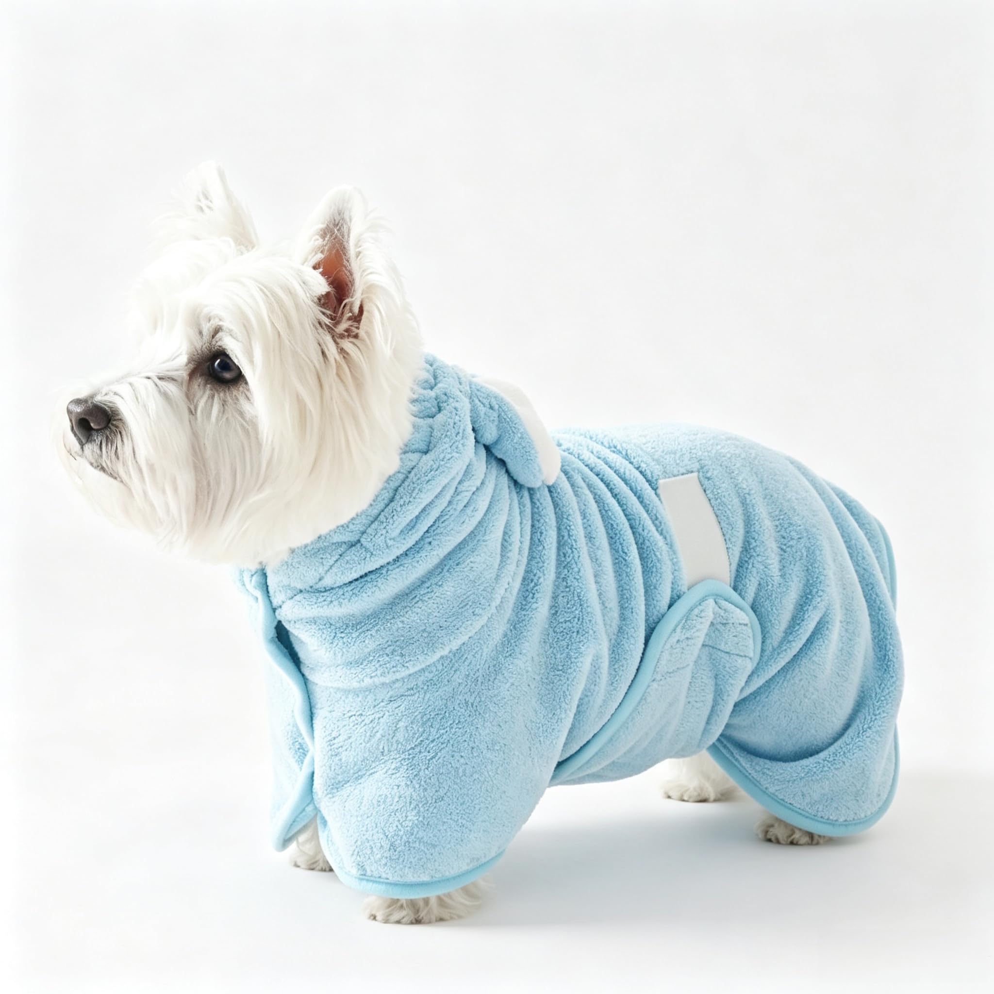 Dog Drying Coat Absorbent Coral Fleece Hooded Bathrobe，M