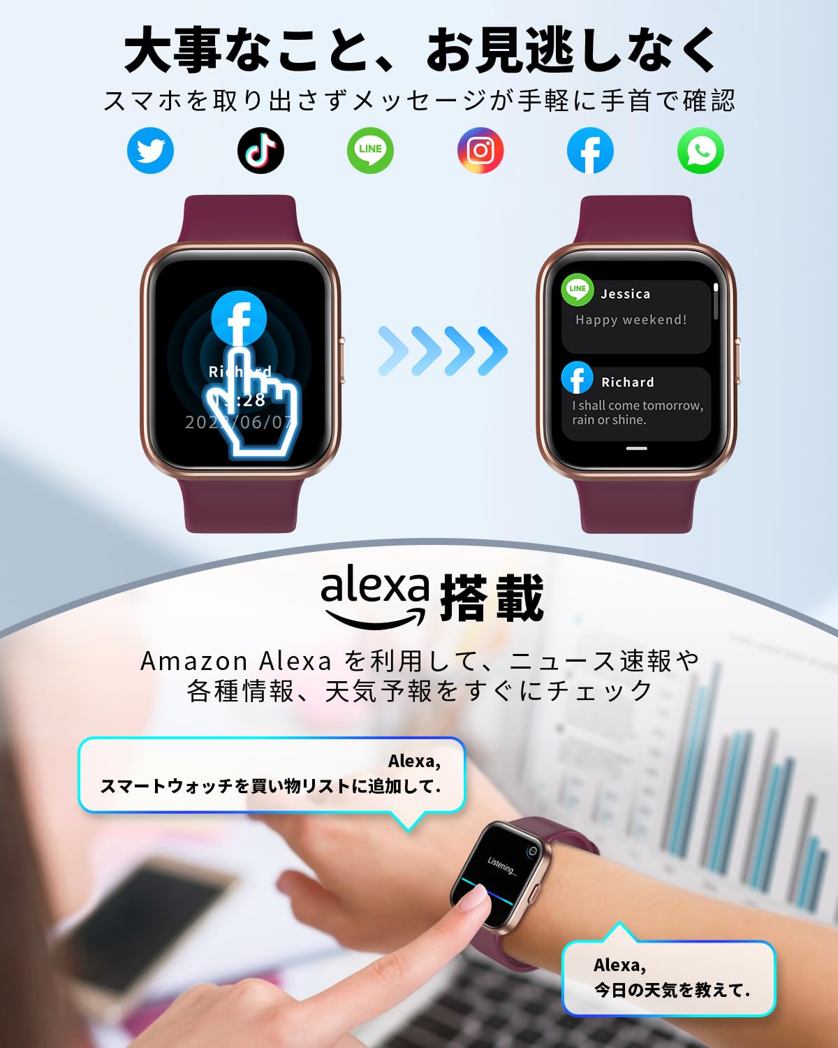 Amazon | Gydom スマートウォッチ smart watch 2024 Bluetooth通話機能 