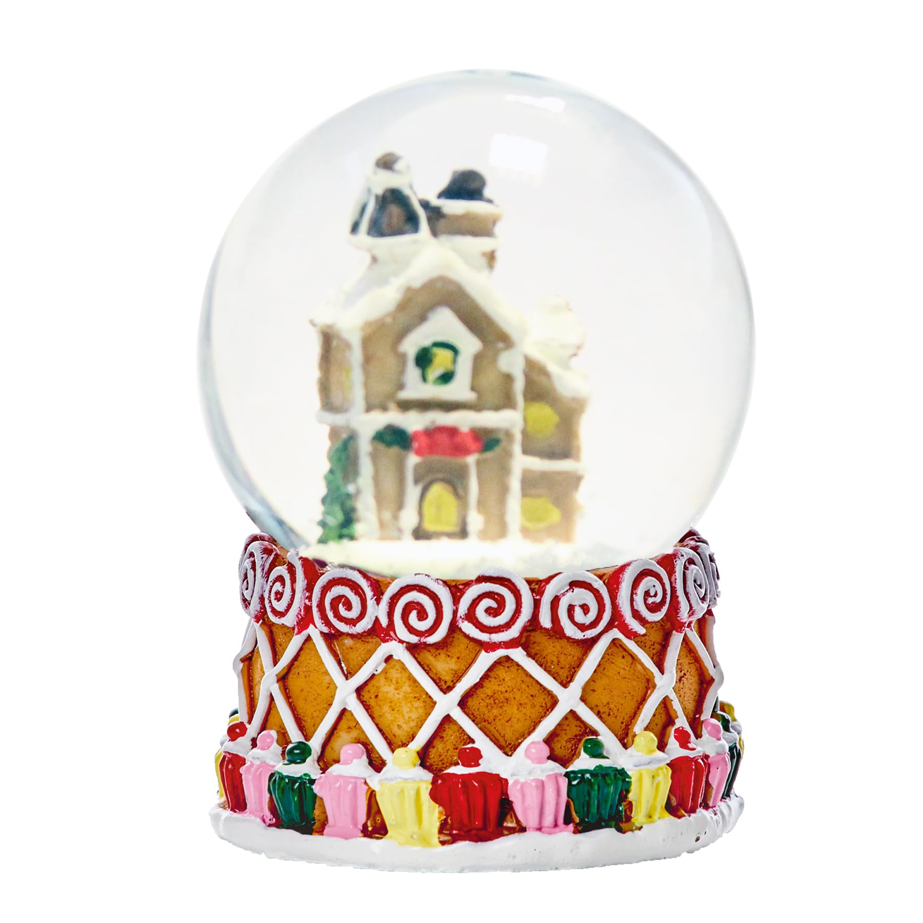 Widdle Gifts Gingerbread House 3554 Christmas Snow Globe Mini Waterball 6Cm Gingerbread Design With Decorated Base (Gingerbread House 3554)