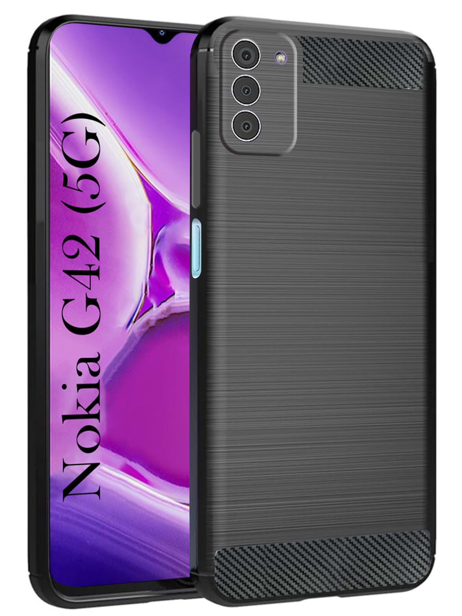 Jkobi Back Cover Case for Nokia G42 5G (Hybrid Armor Case | Carbon Fiber Shockproof | Soft and Flexible | Black) (B0D6BPHCCY) Amazon Price History, Amazon Price Tracker