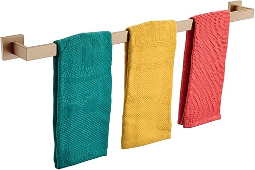 Vista 24 de KOKOSIRI Toallero individual de 36 pulgadas, soporte para toallas de cocina de baño, toallero de acero inoxidable SUS304 montado en la pared, níquel