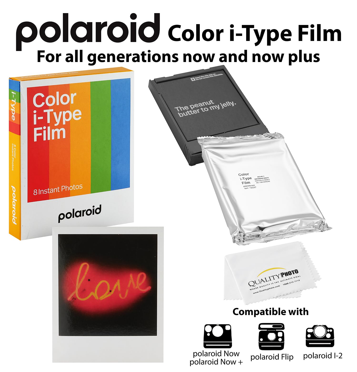 Polaroid Film couleur de type I pour maintenant, maintenant +, i2 + chiffon photo de qualité, 16 feuilles