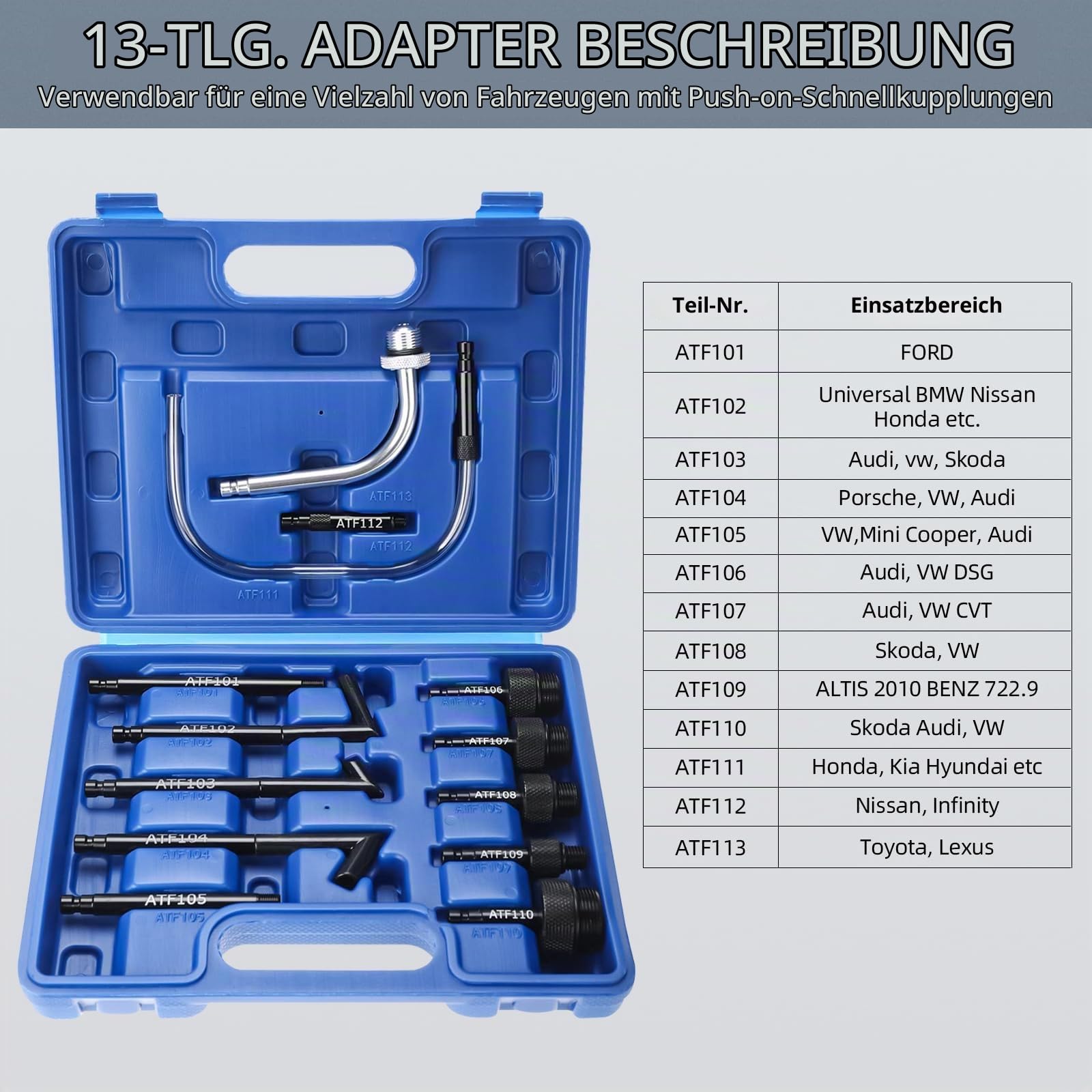 FreeTec Getriebeöl Einfüllgerät,10L Pneumatische Getriebeöl Pumpe, 2 en 1 Ölabsaugpumpe und Öl Einfüllgerät mit 14tlg ATF Adaptersatz für Auto Traktor