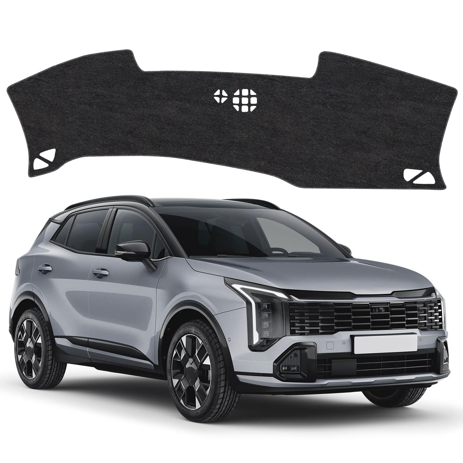 Dash Cover Mat Compatible with Kia Sportage 2025-2026 Non-Slip Dashboard Cover Mat Sunshade UV Rays Protector Interior Accessories(Not for HUD)