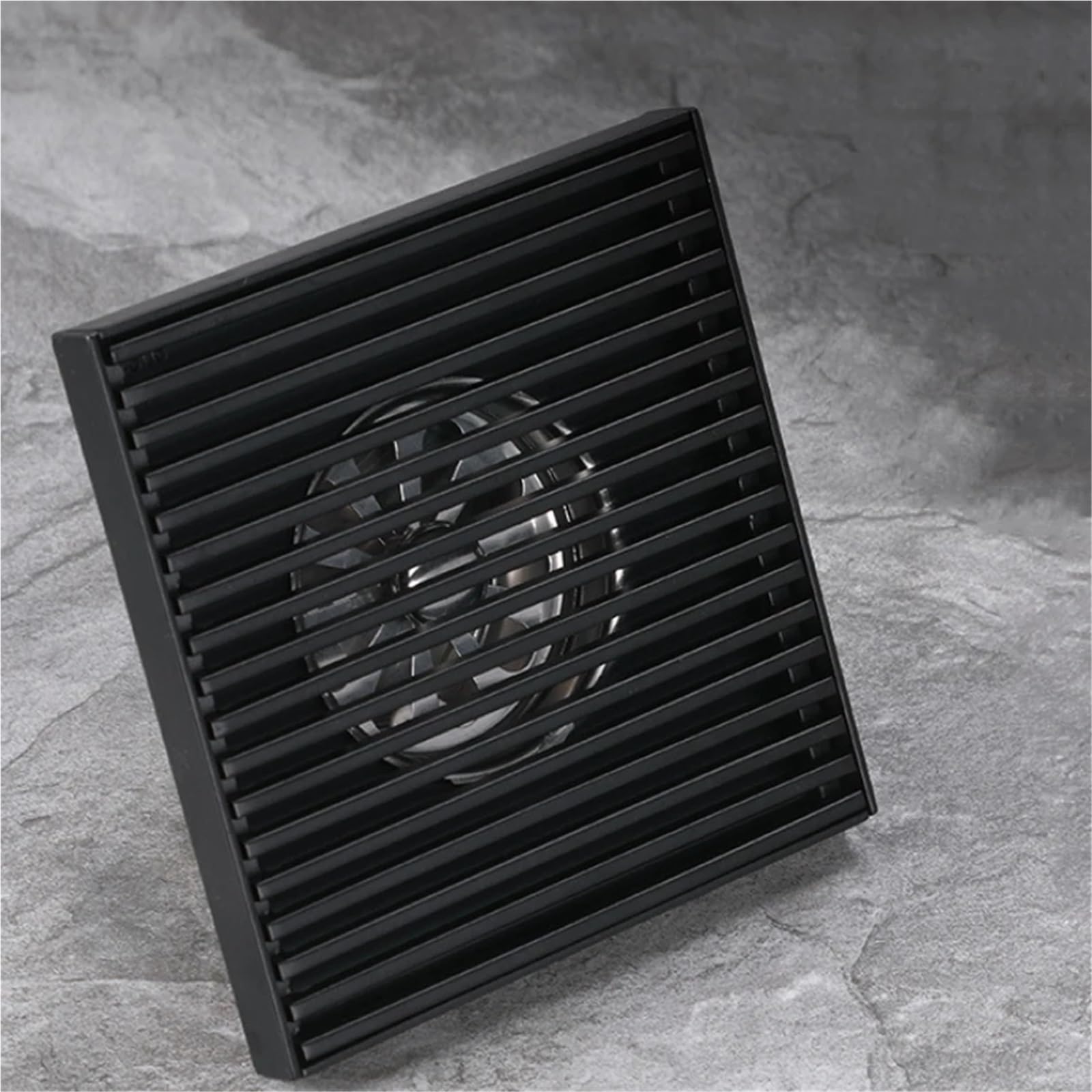 Rejilla Desague Ducha Desagüe de suelo negro mate, cubierta drenaje ducha baño antiolor cuadrado cepillado acero inoxidable 304, 10/12/15/20cm para Exteriores(Brushed 20cm)