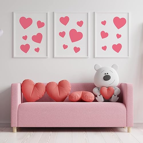 Miniatura 6 de 14 Pieces Large Stencil for Painting on Wood Plastic 5 Point Stencil Template Paint Stencils for Fabric Walls Arts Paper Home Decoration (Heart)