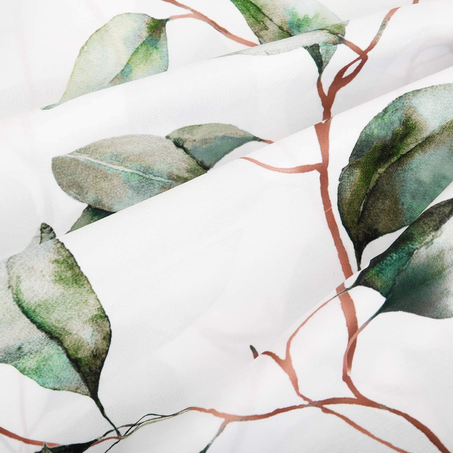 Tenda da doccia in eucalipto verde, foglie di piante acquarellate e decorazione floreale per il bagno 180×180 cm | Leroy Merlin
