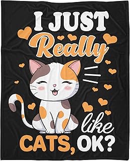 Cats Blanket Gift for Cat Lovers-40x50 Inches Soft Flannel Blankets Cute Cats Pattern Cozy Throws, Kawaii Kitten Cats Blanket for Kids Women Girls Boys Couch Bedroom Camping Travel