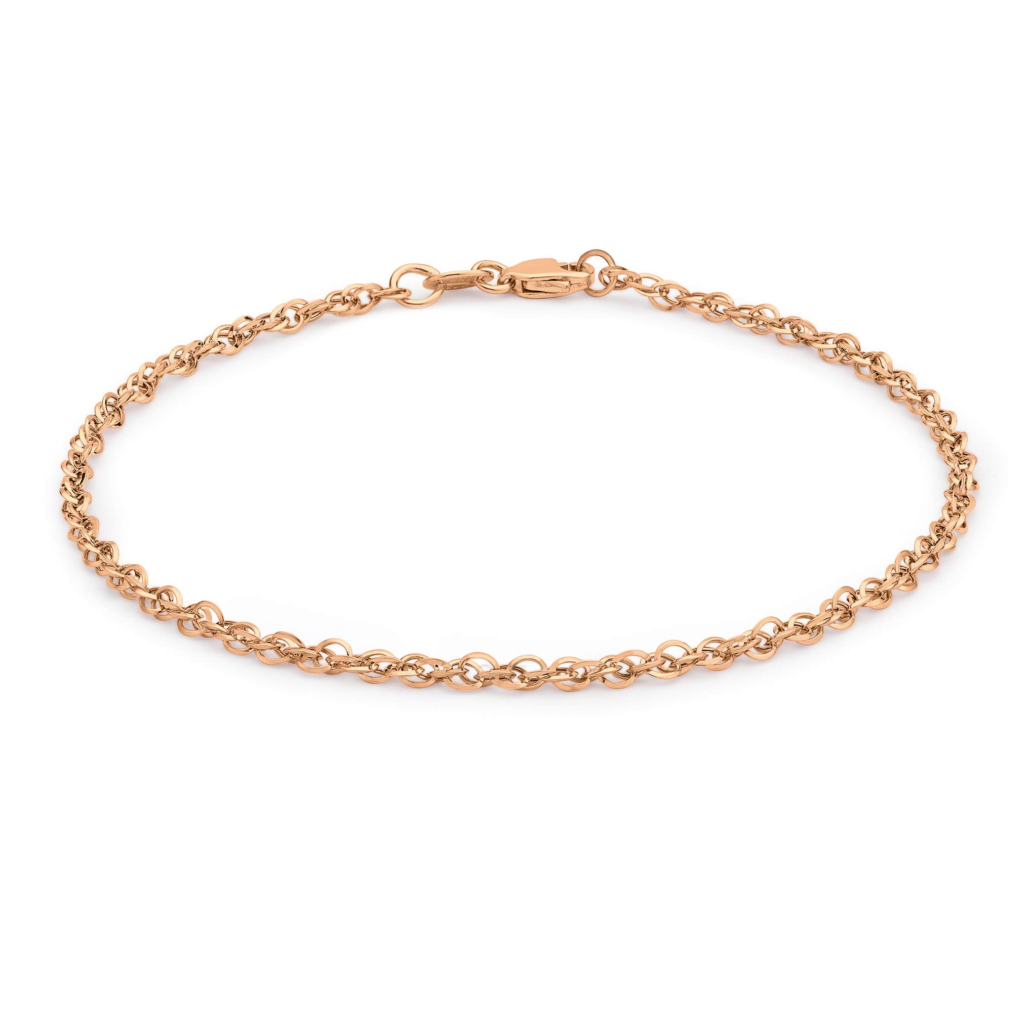 Damen Hollow 2.1mm Diamantschliff Prinz von Wales Armband 9k (375)