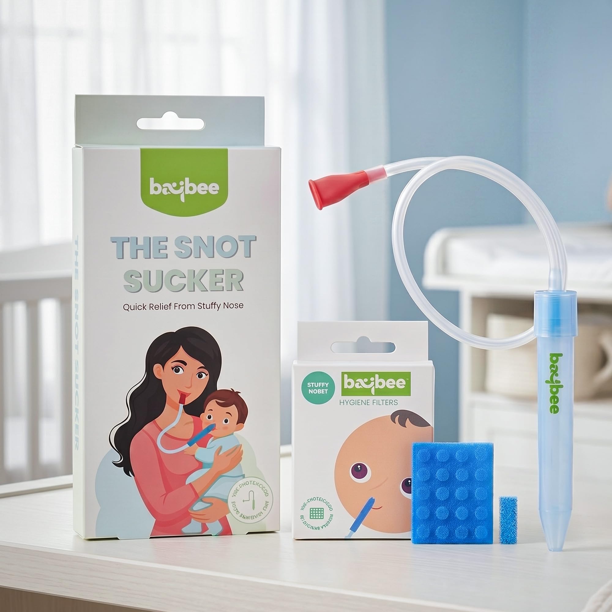 Baybee Baby Nose Cleaner for New Born Babies Kids with 20+4 Replacement Hygiene Filters | 100% Safe Clean Infant Baby Nasal Cleaner | Nasal Aspirator for New Born Baby Kids (Nasal Aspirator)-picture-17