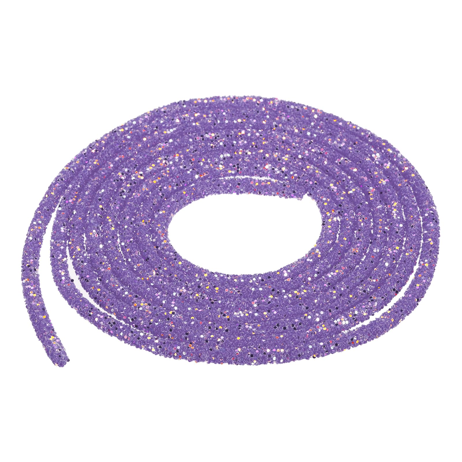 sourcing map 5 Yard 6mm 0.24 inch Glitter Sequins Rope Sequins Rhinestone Tube Cord for DIY Wedding Dresses Costume Clothing Shoes Jewelry Accessory Clear White — view 162