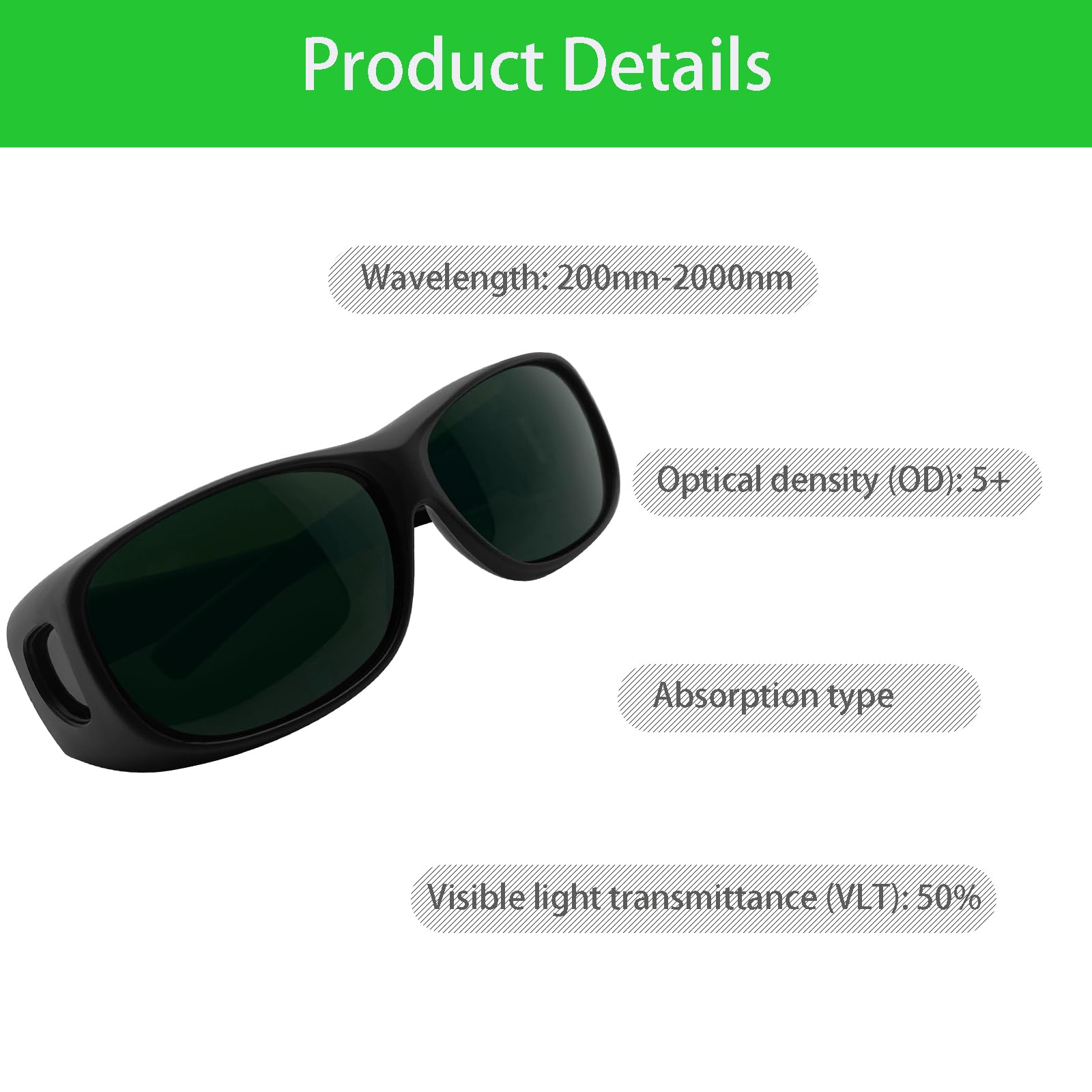 5 x okulary ochronne IPL 200-2000nm pełna laserowa ochrona oczu OD5+ UV400 ochrona przed zaparowaniem