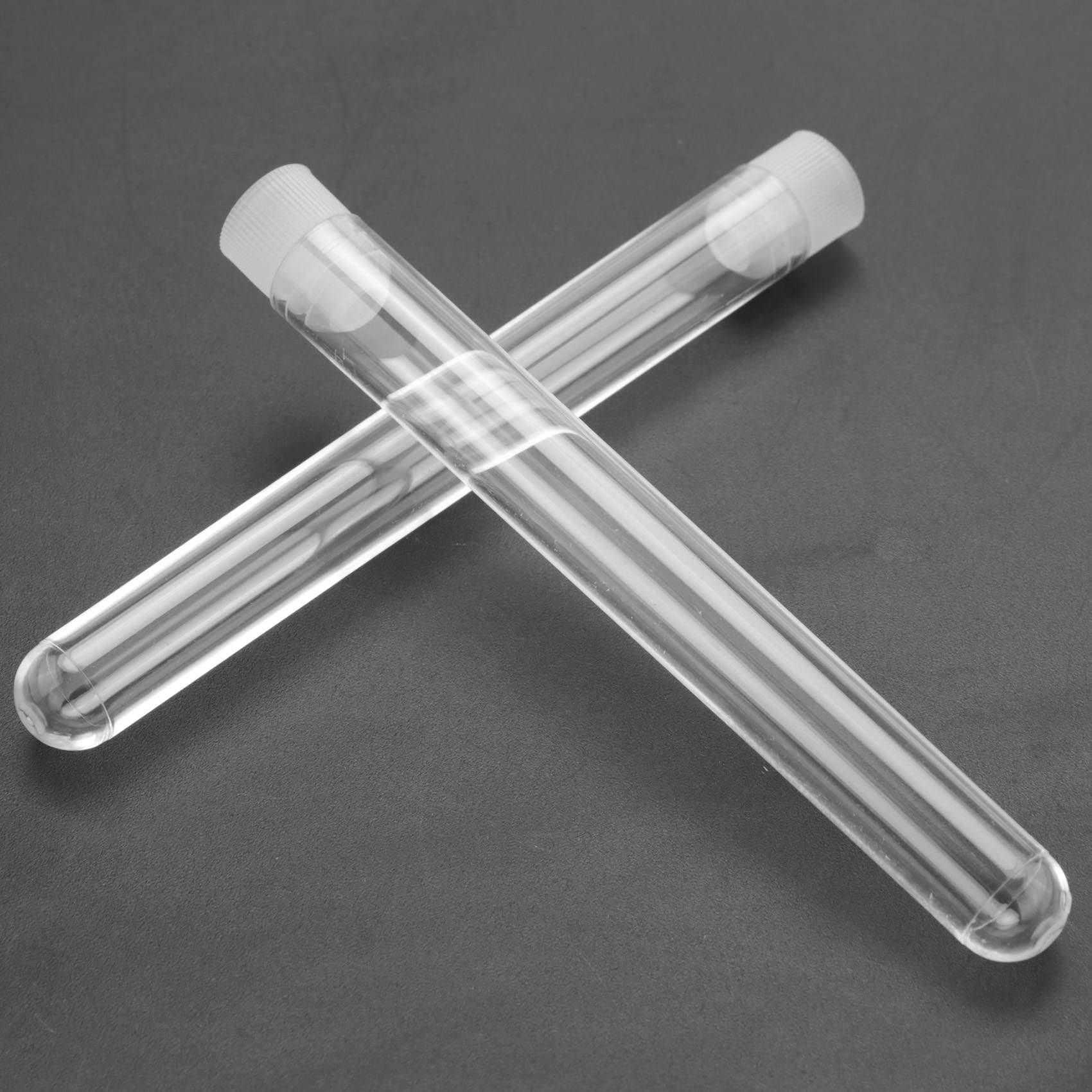 Fiale di Provette nel Plastica Trasparente da Laboratorio Trasparenti da 1000 Pezzi 12X1000Mm con Tappi Un Pressione Forniture per Laboratorio Scolastico