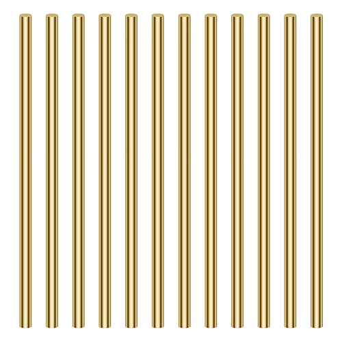 Sutemribor - 12 varillas redondas de latón de 0.157 pulgadas, barra de torno redonda sólida de latón macizo, 0.157 in de diámetro, 3.937 in de